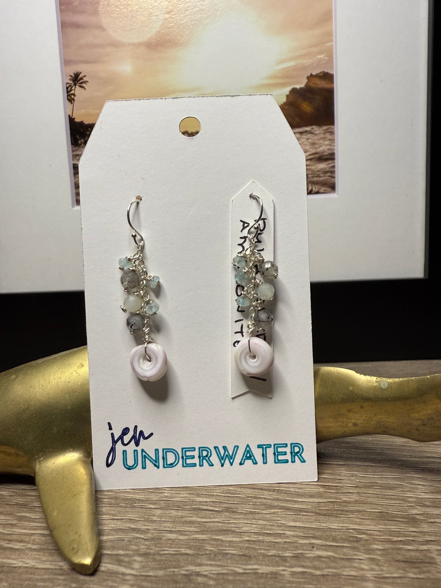 Puka Shell & Gemstone Earrings