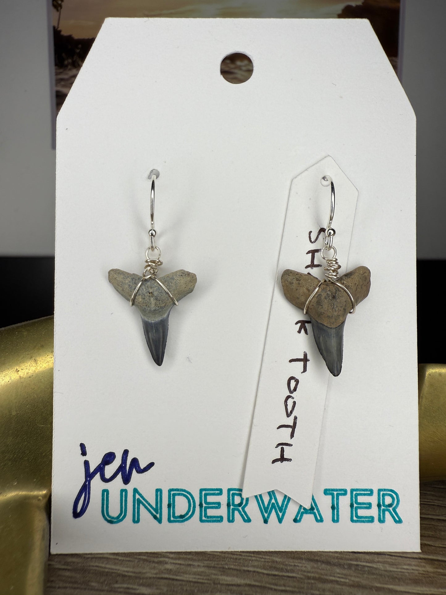 Shark Tooth Earrings- Silver