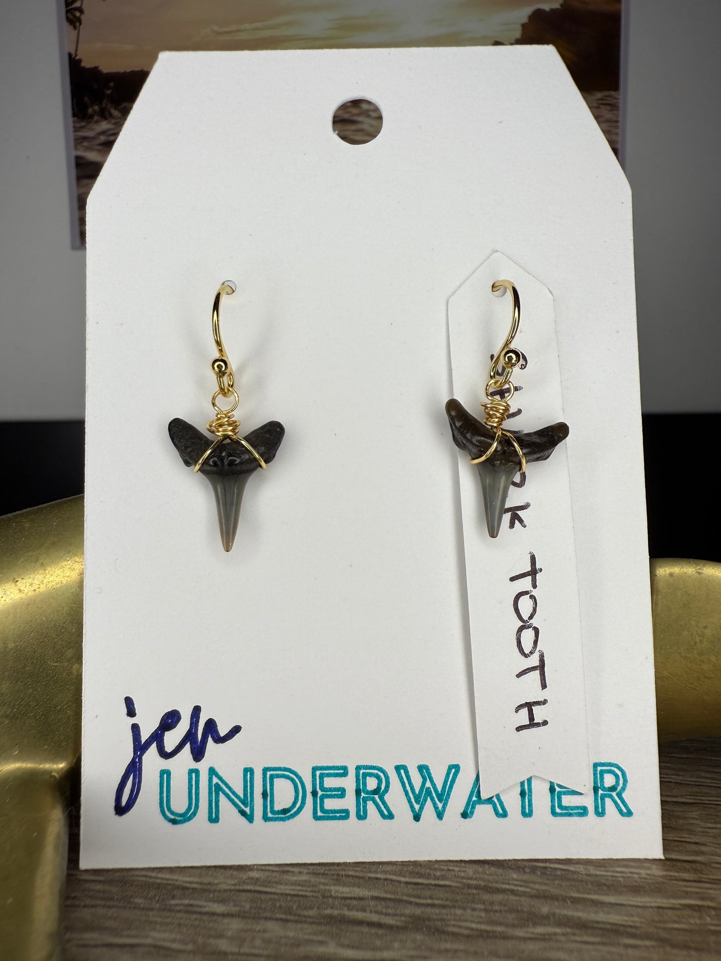 Shark Tooth Earrings- Gold
