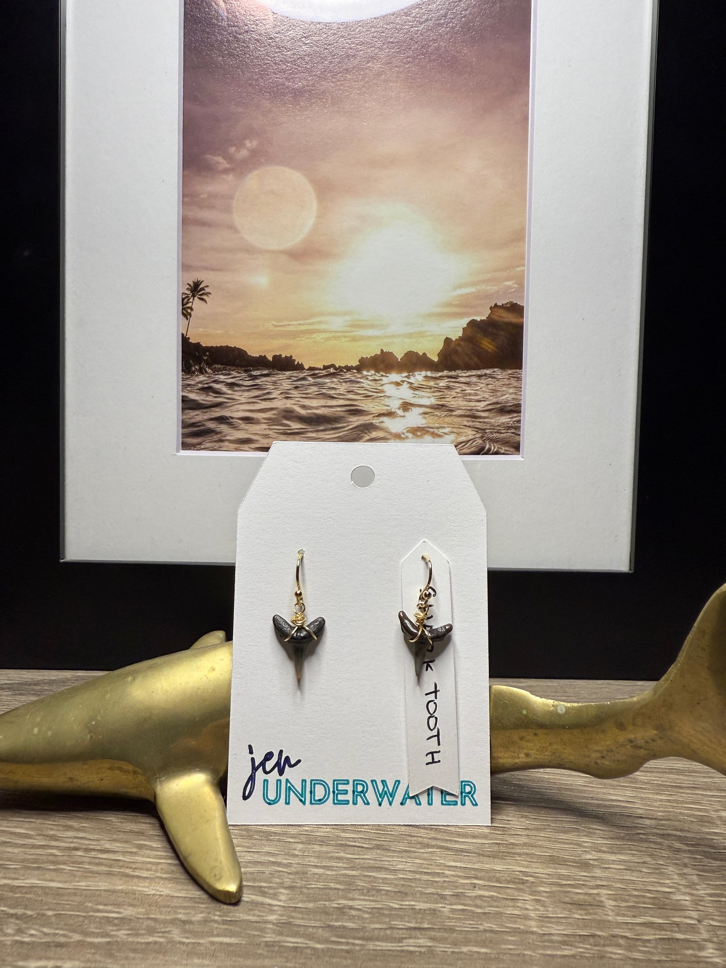 Shark Tooth Earrings- Gold