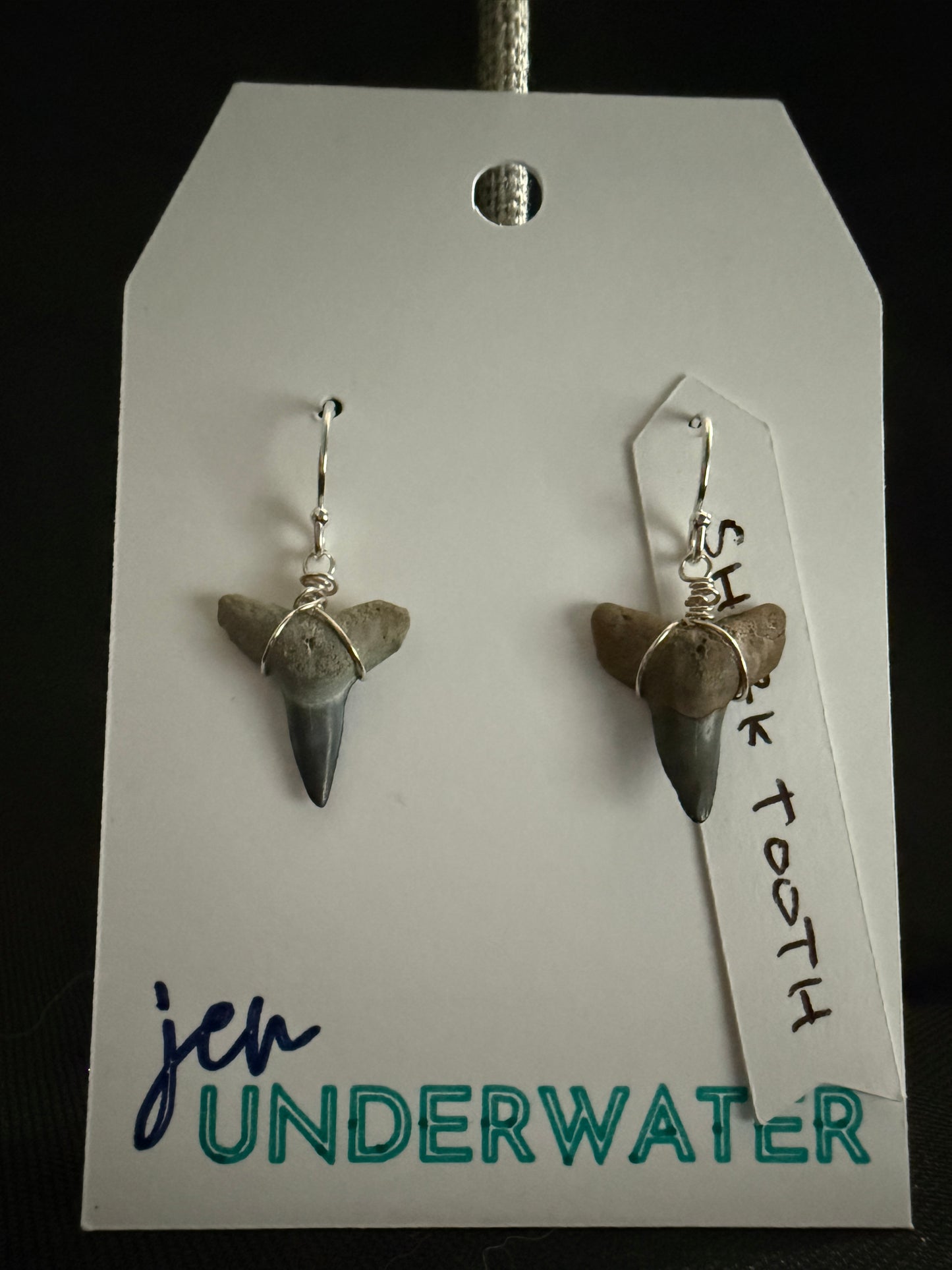 Shark Tooth Earrings- Silver
